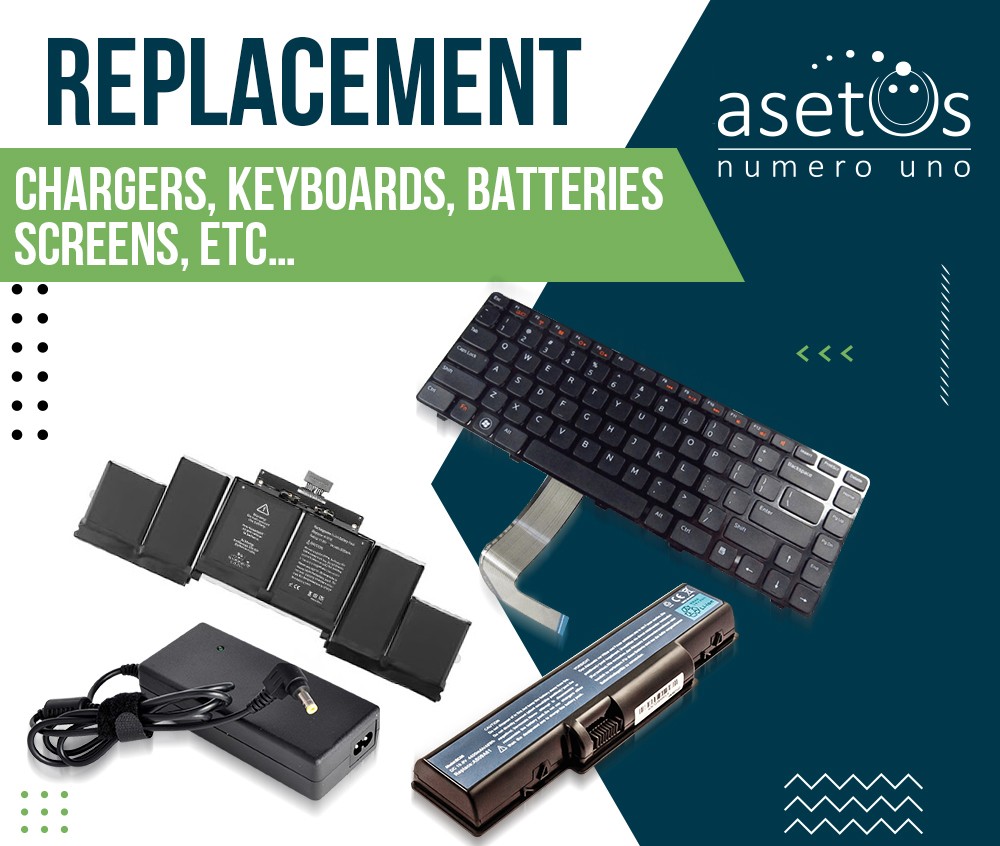Replacement Parts — chargers, keyboards, batteries, screens